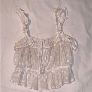 White ruffle crop